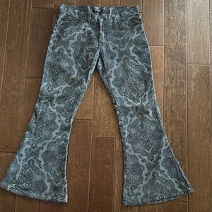 Men's Flared Paisley Pants - Gray